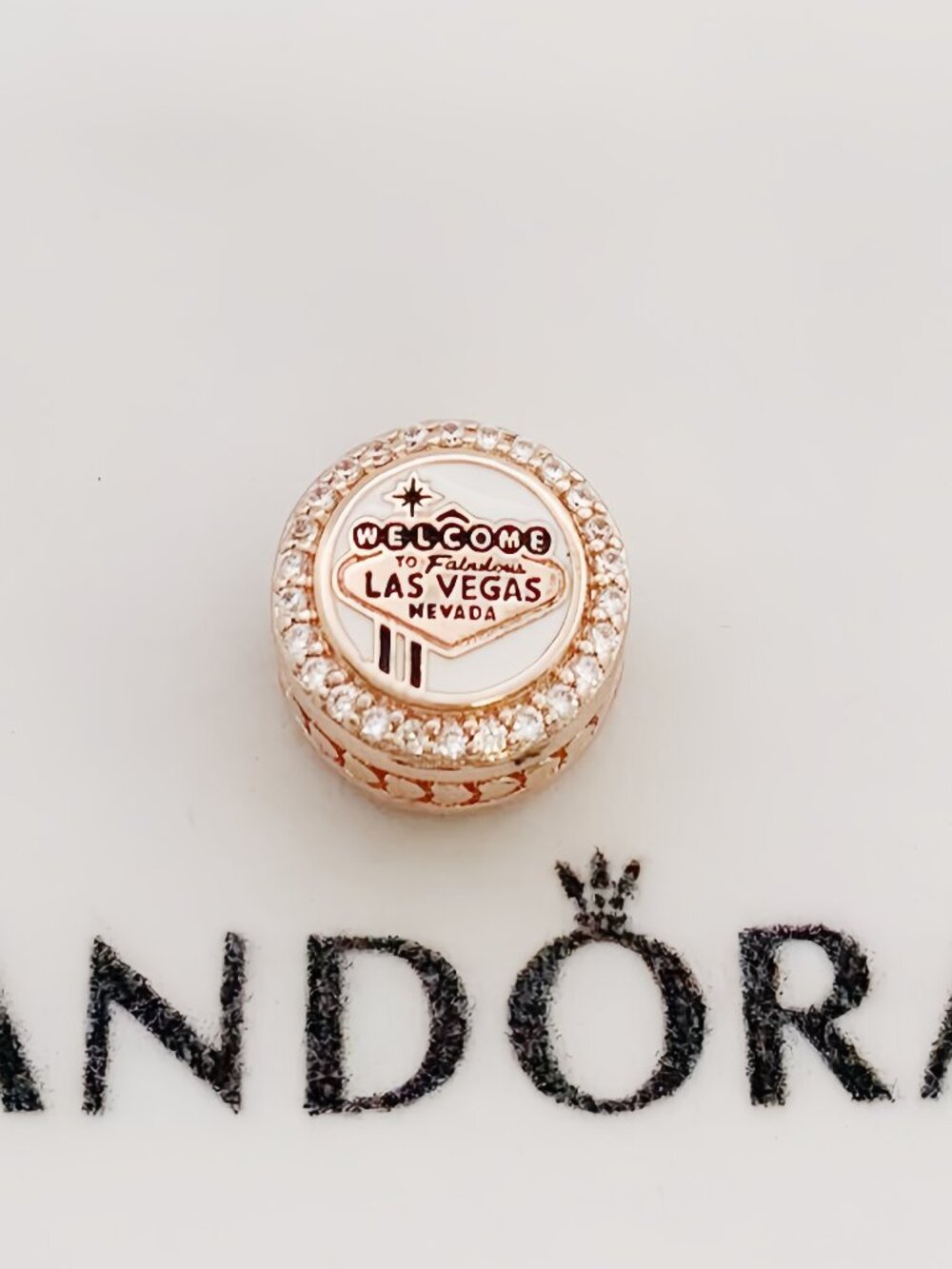 Pandora Welcome To Fabulous LAS VEGAS Charm Bead Rose Gold-Plated